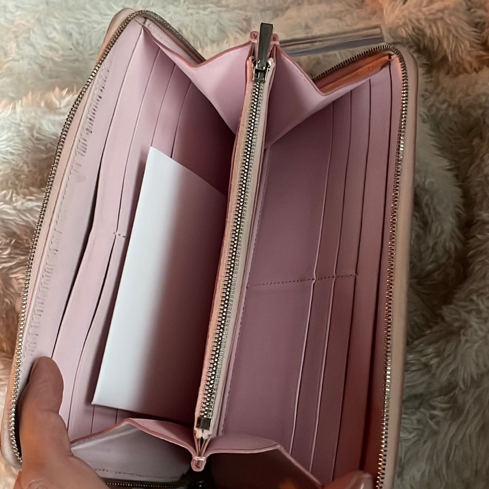Celine bubble gum pink and black lambskin colorblock zip around wallet - Picture 4 of 7